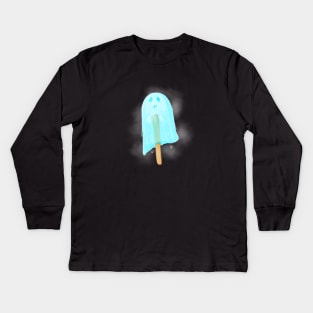 Halloween Popsicle Ghost Kids Long Sleeve T-Shirt